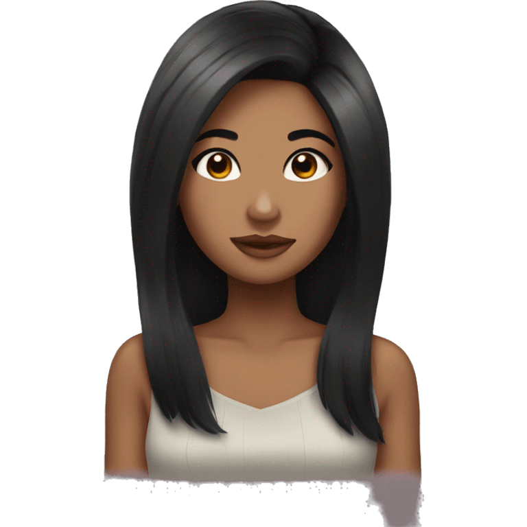  girl with black hair and and lashes  emoji