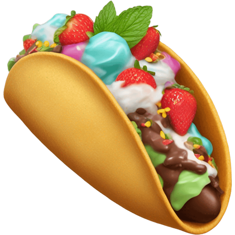 Taco with ice cream emoji