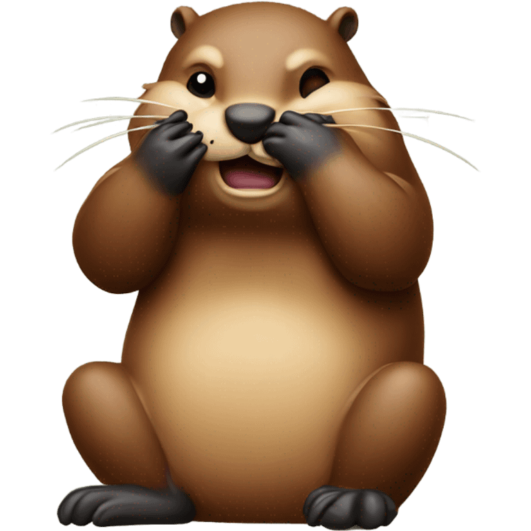 beaver doing a facepalm emoji