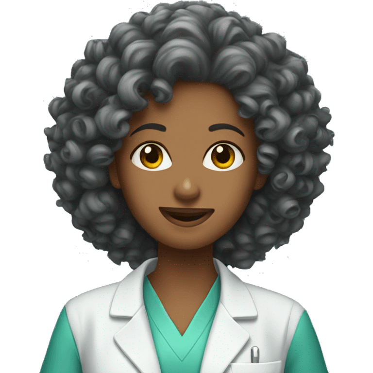 Dentist women curly hair  emoji