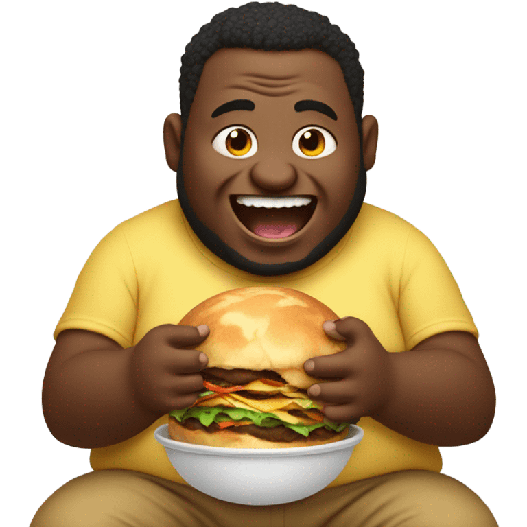 Fat guy eating a planet emoji