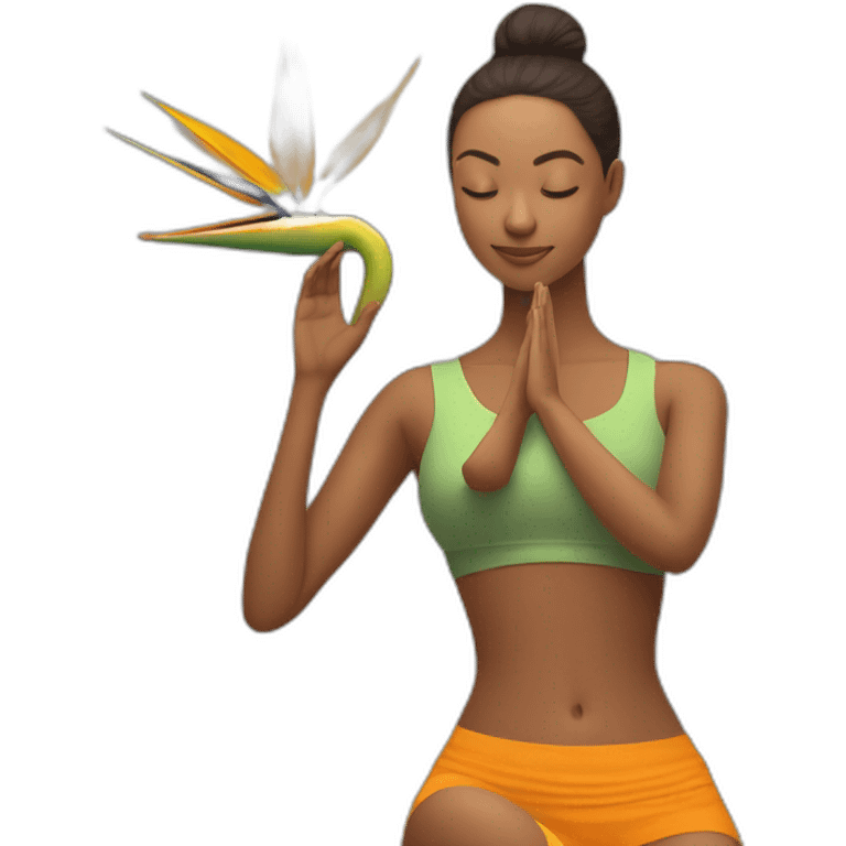 Svarga Dvijasana yoga pose bird of paradise emoji