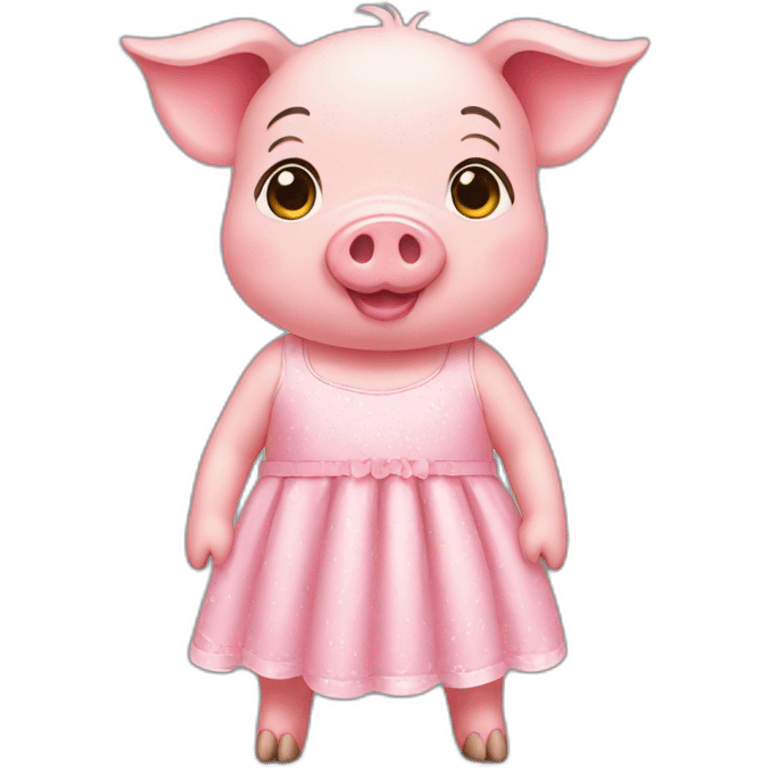 Pig with dress emoji