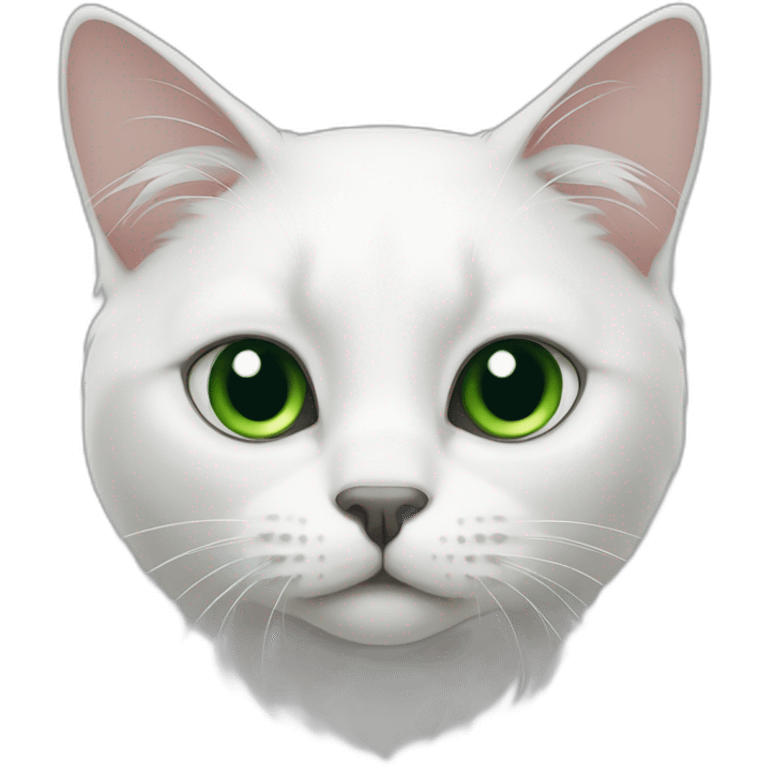 white-cat-with-gray-face-nose-and-white-ears,- green-eyes emoji