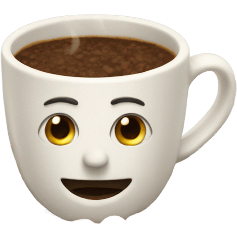 Based bean head with a little coffee emoji