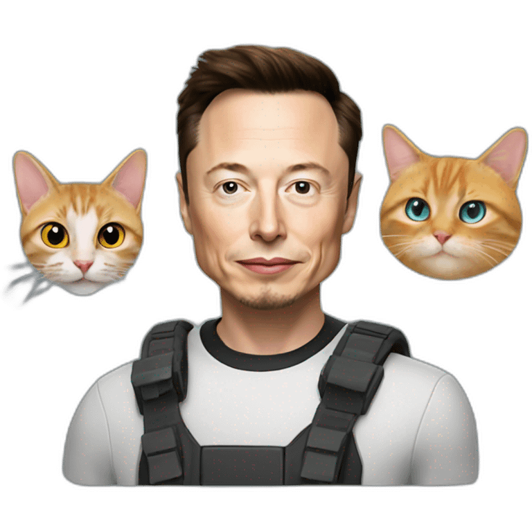 Elon Musk avec un chat extraterrestres emoji