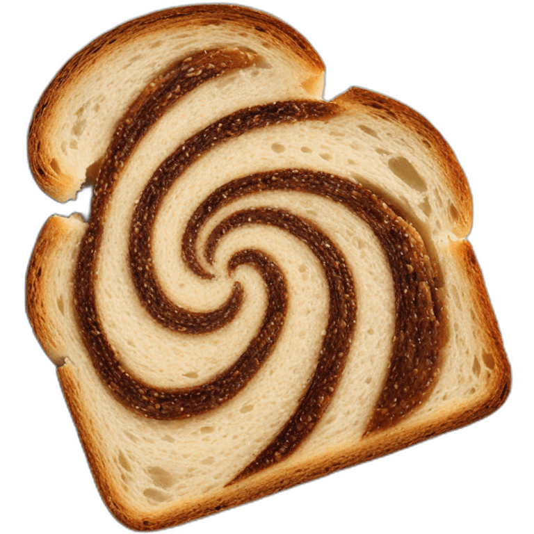 brown rye swirl in the middle of bread slice sandiwch bread emoji