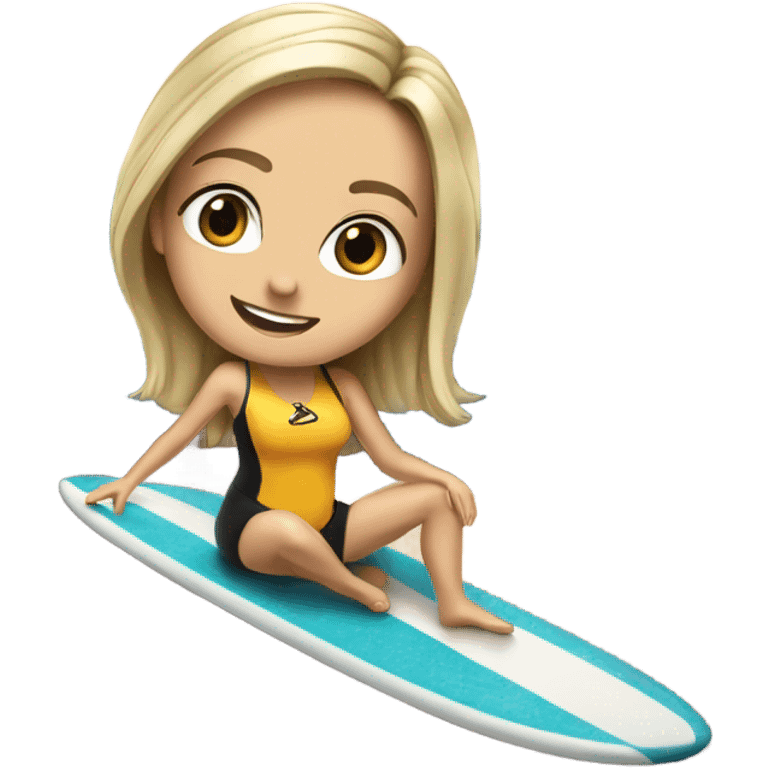 Lily Barton on surf board emoji