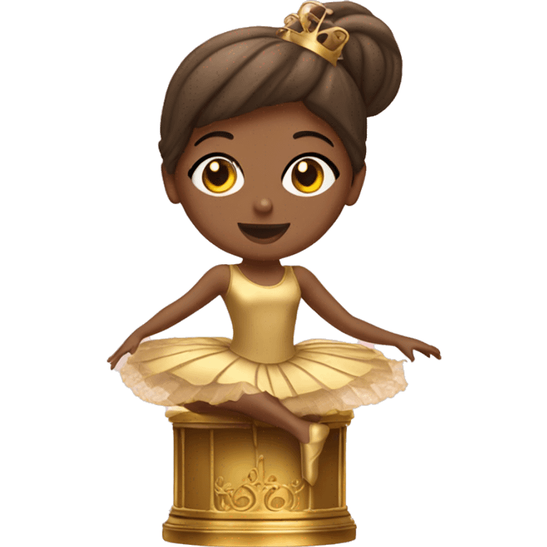  brown ballerina in a gold music box emoji