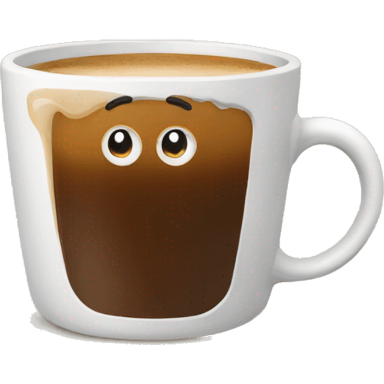 cup of espresso with sad face  emoji