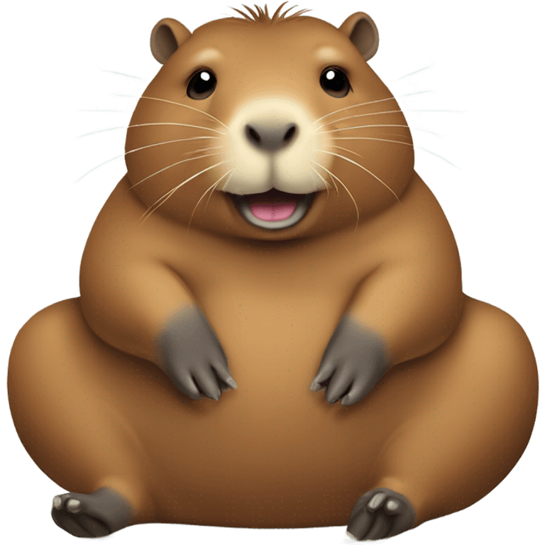 Capybara rubbing it’s tummy emoji