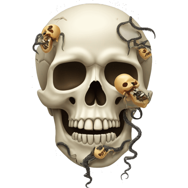 Skull with worms on top emoji