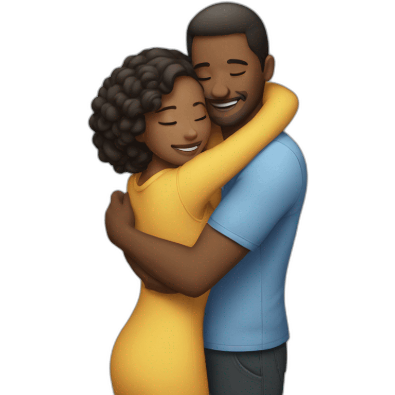 Man hugging woman from behind emoji