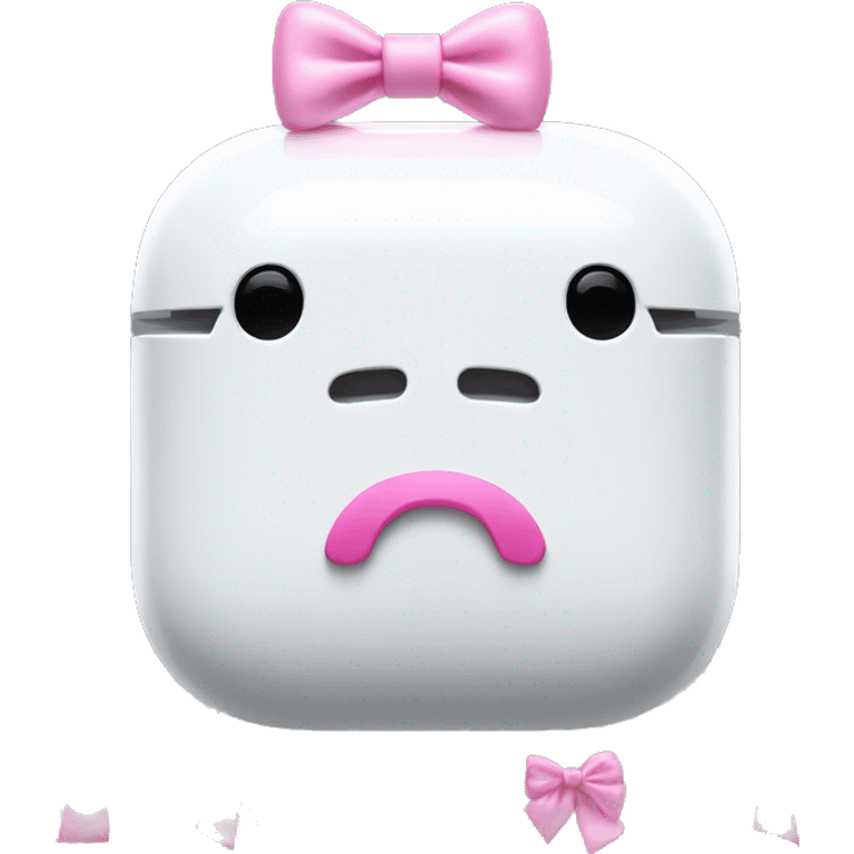 white airpod max with pink bows  emoji