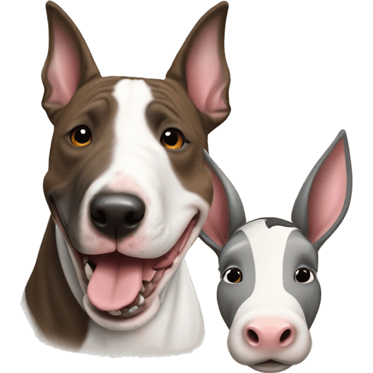 brindle english bull terrier with a donkey emoji