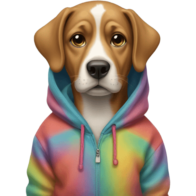 Dog wearing hoodie emoji