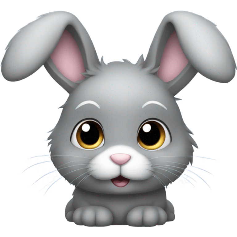 A very fluffy bunny grey emoji