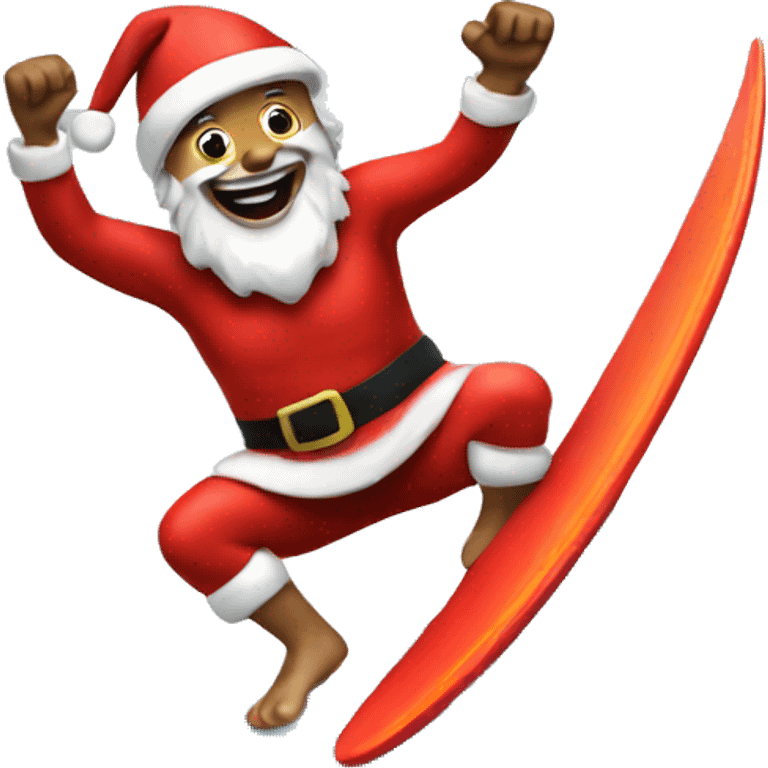 Santa surfing  emoji