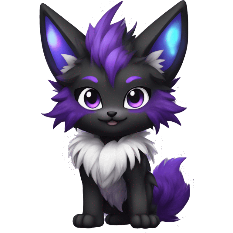 Anthro-Edgy-Cool-Black-Purple-Contrast-Colors-Fantasy-Fur-Sona-Chibi-Shiny-Fakémon-Hybrid full body emoji