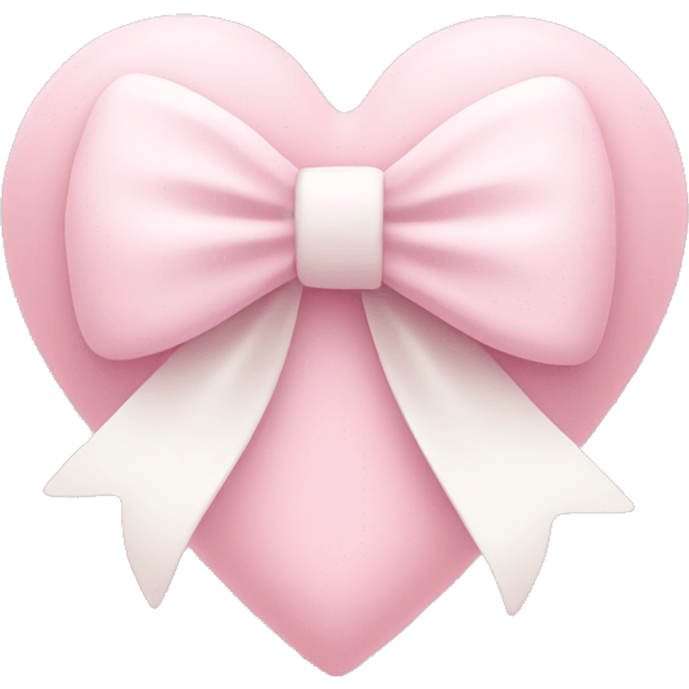 Pastel pink heart with white bow emoji