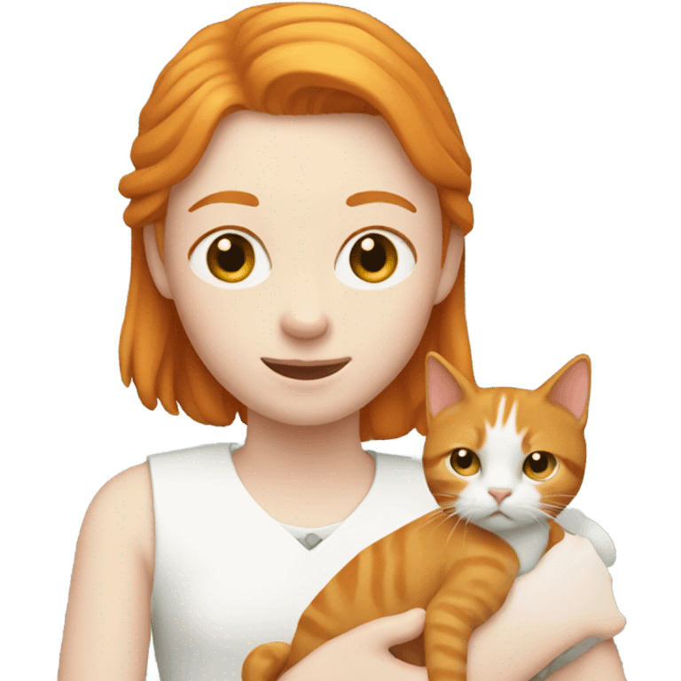 Ginger with white cat emoji