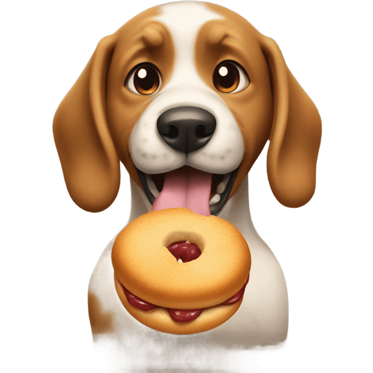 A dog eating eonut emoji