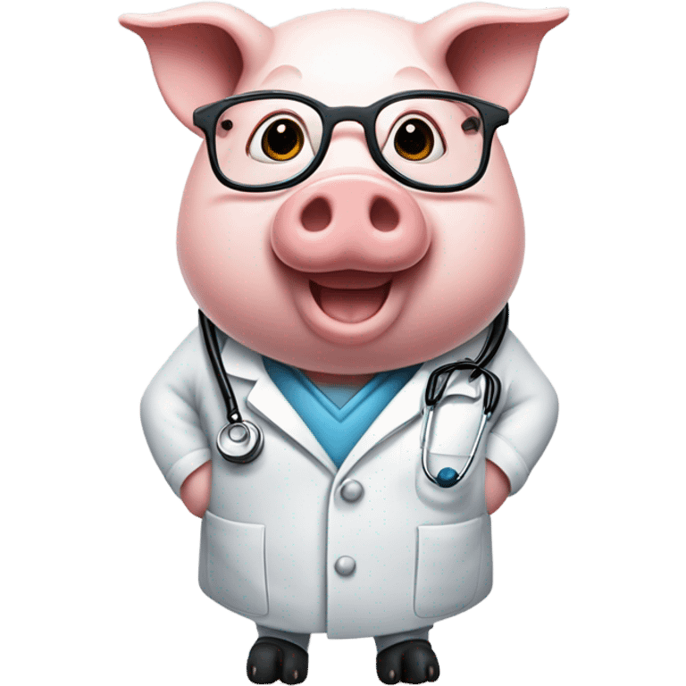 Doctor as a pig emoji