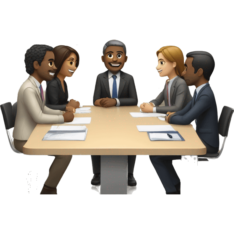 4 people sitting around a meeting table emoji