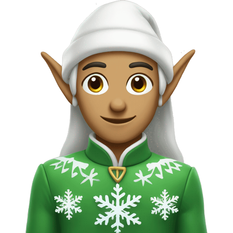 elf with snowflakes emoji