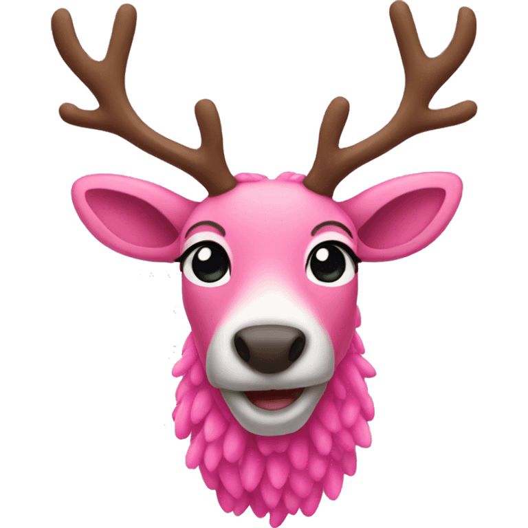 Pink reindeer emoji