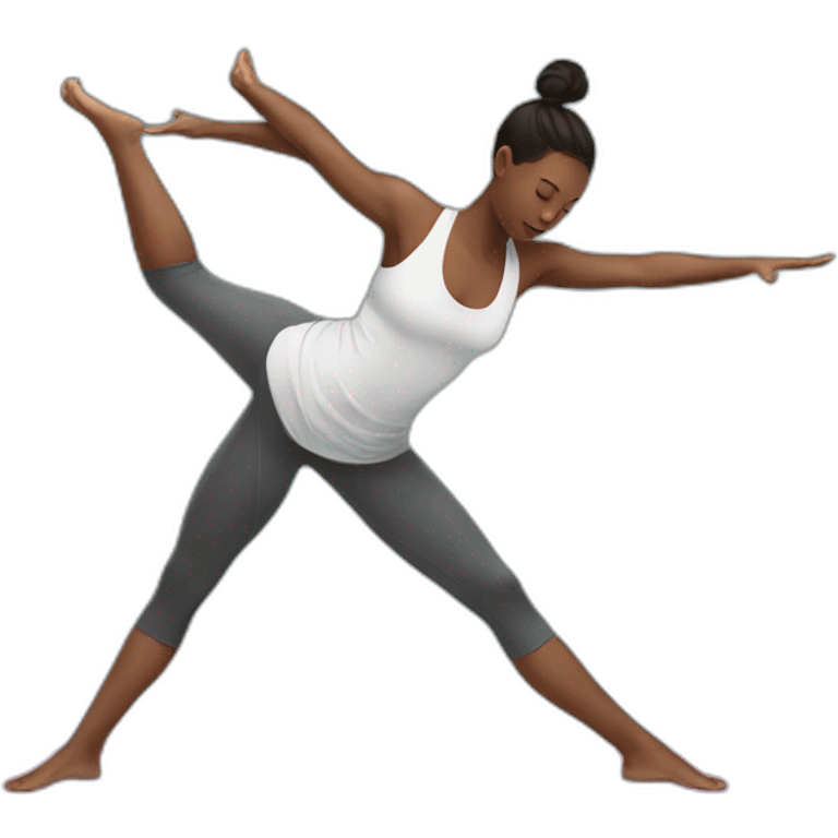 a cool girl doing yoga emoji