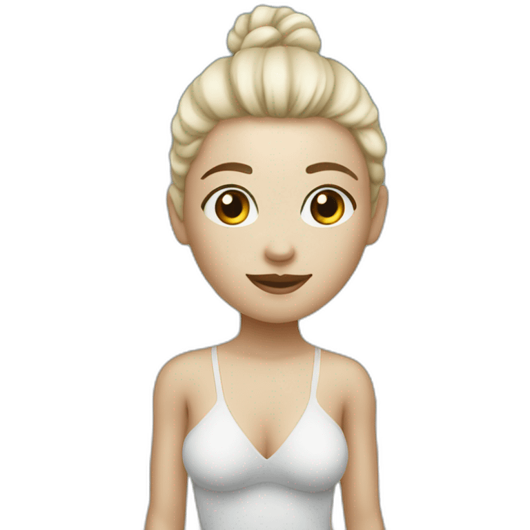 Full white skin body girl on beach emoji