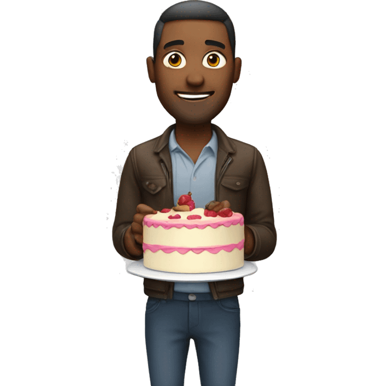 man with cake  emoji