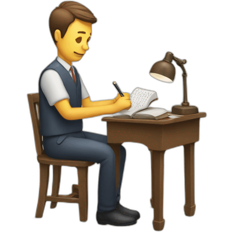 man writing a dictionary emoji