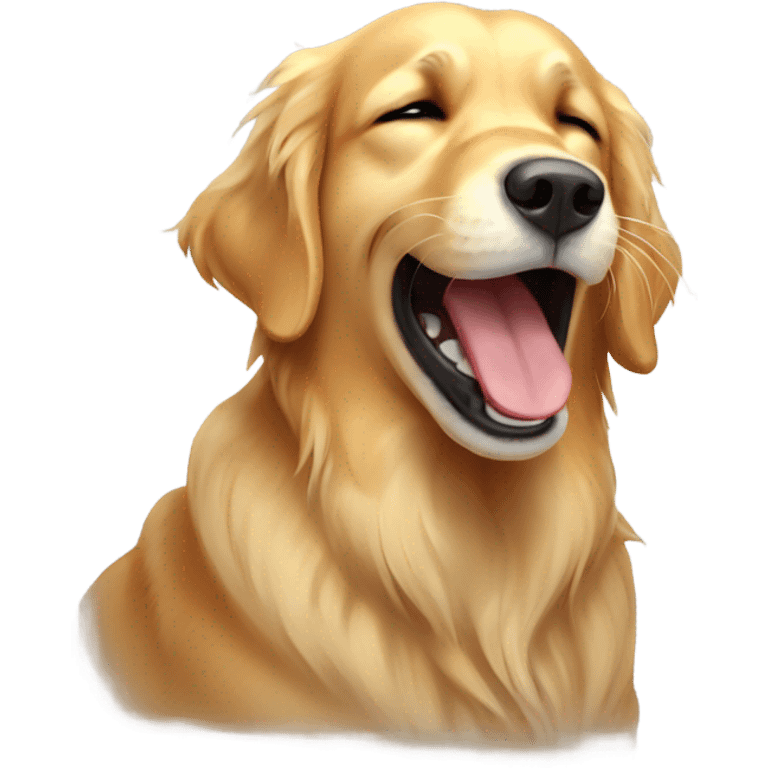 Goldenretriever yawning emoji