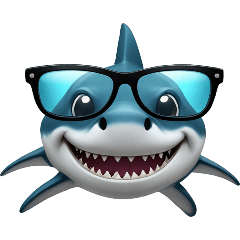 Shark whit glasses emoji