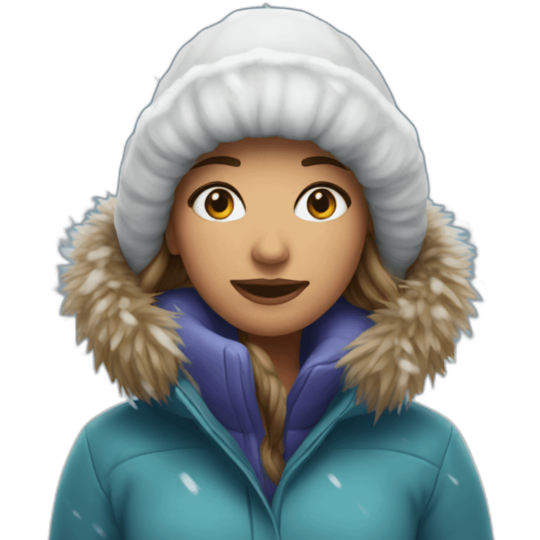 woman under snow emoji