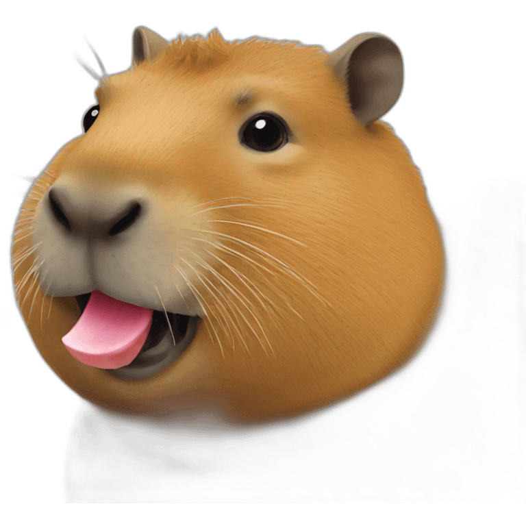 Capybara eating emoji