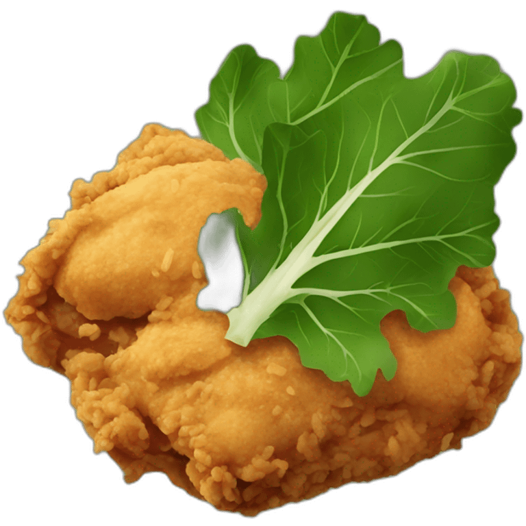 Fried Chicken collard green emoji