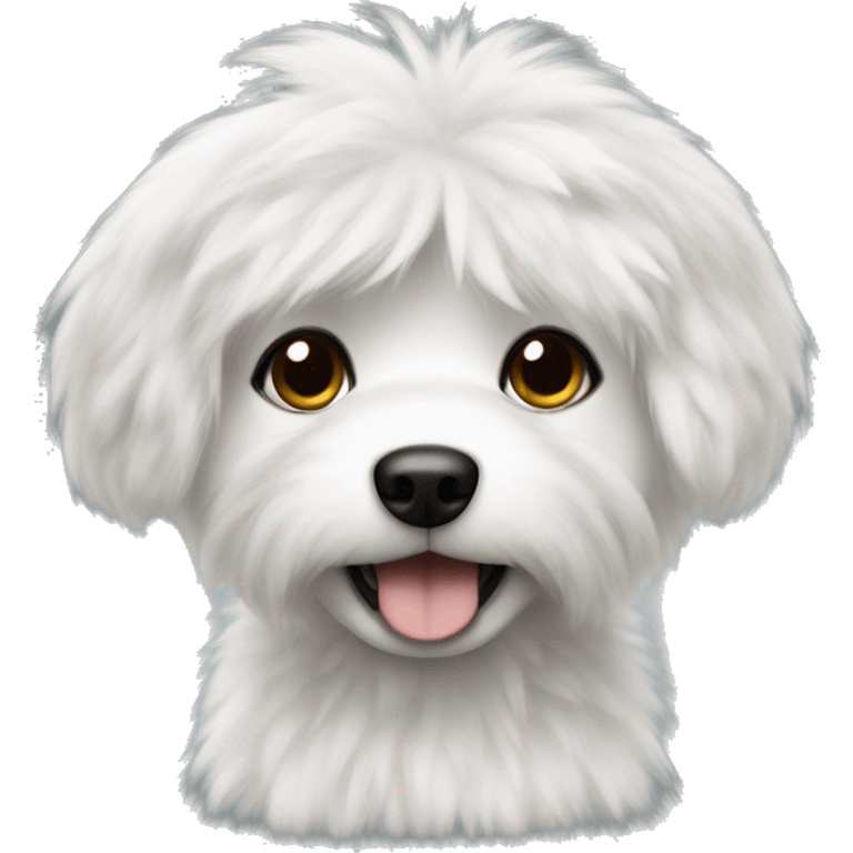 small dog with white fur with black spots  emoji