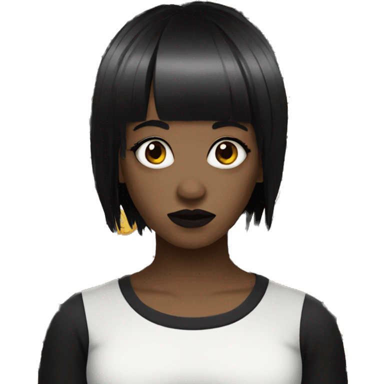 Black hair goth with bangs emoji