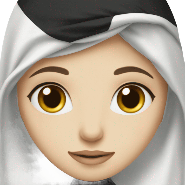 white hijabi girl wearing black hijab emoji