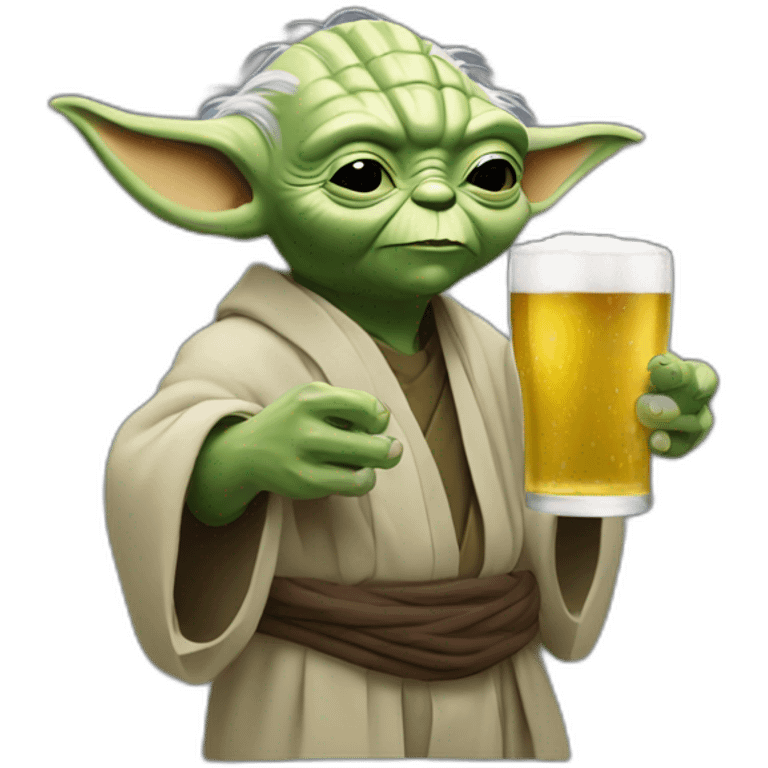 Yoda tomando cerveza  emoji