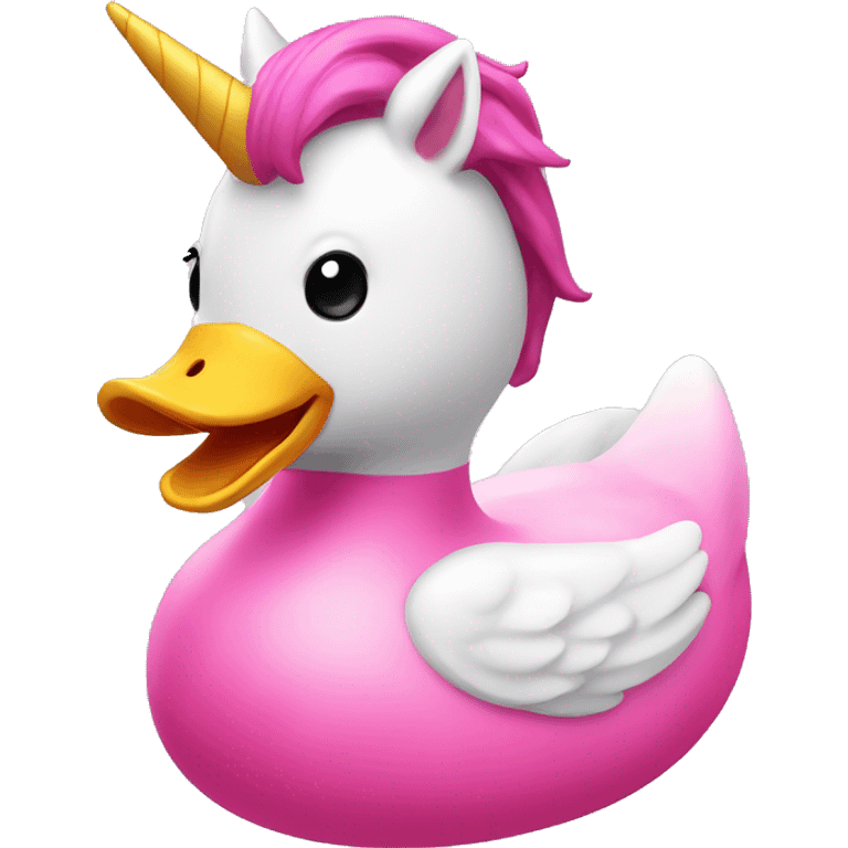 Rubber pink duck in form of a unicorn  emoji