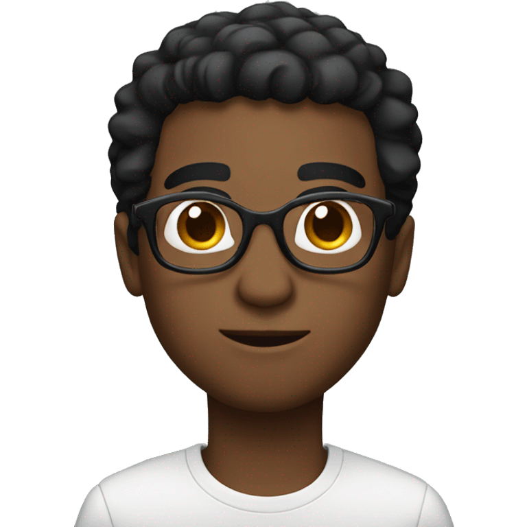 Black hair guy with glasses emoji