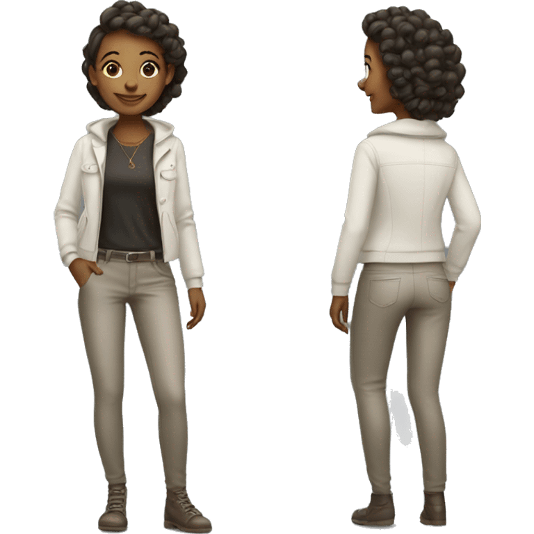 smiling girl in stylish outfit emoji