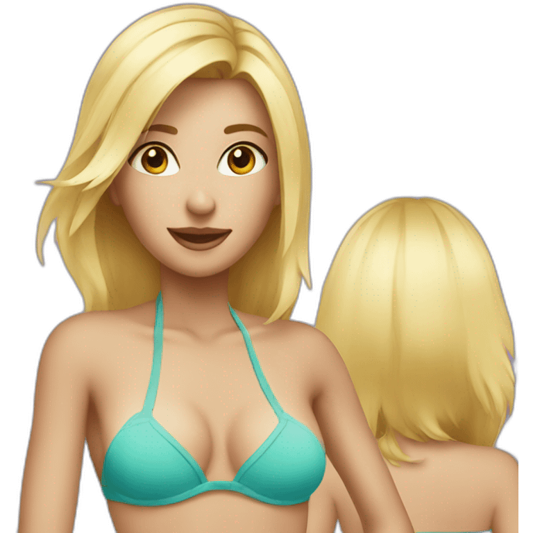 Blonde girl in bikini emoji