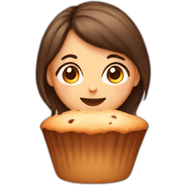 A Girl in a muffin emoji