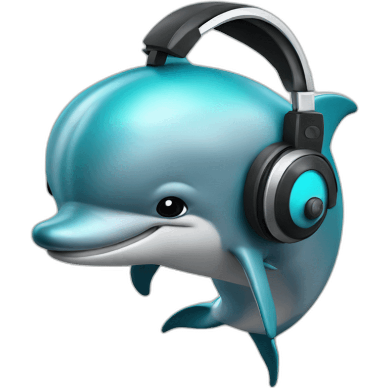 A dolphin with a headphones emoji