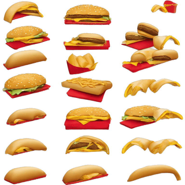 “McDonald’s store with the iconic golden arches, a red and yellow color scheme, and a simple, recognizable design that captures the essence of a fast food restaurant.” emoji